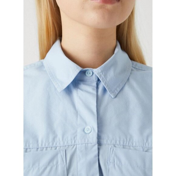 Abercrombie & Fitch Women's Button Shirt Dress blue Plain Turn-down collar - Picture 3 of 12